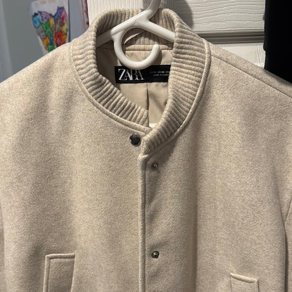 Zara Beige Bomber Jacket